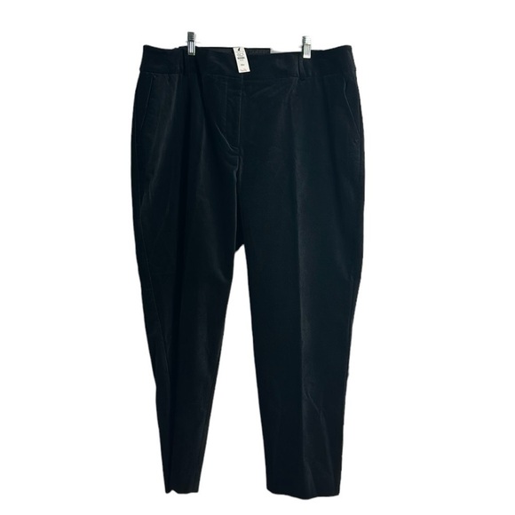 NWT Talbots Velvet High Waist Straight Leg Hampshire Ankle Pants Black Size 20W - Picture 2 of 8